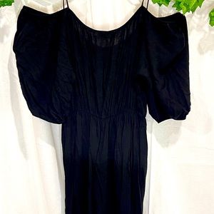Off the shoulder black casual dress